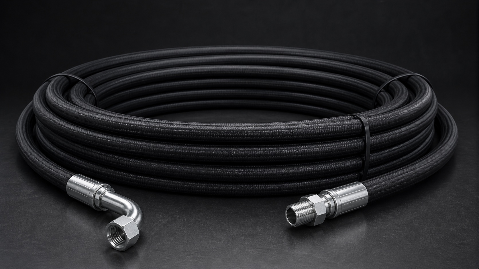 Standard long coiled hydraulic hose assembly preview