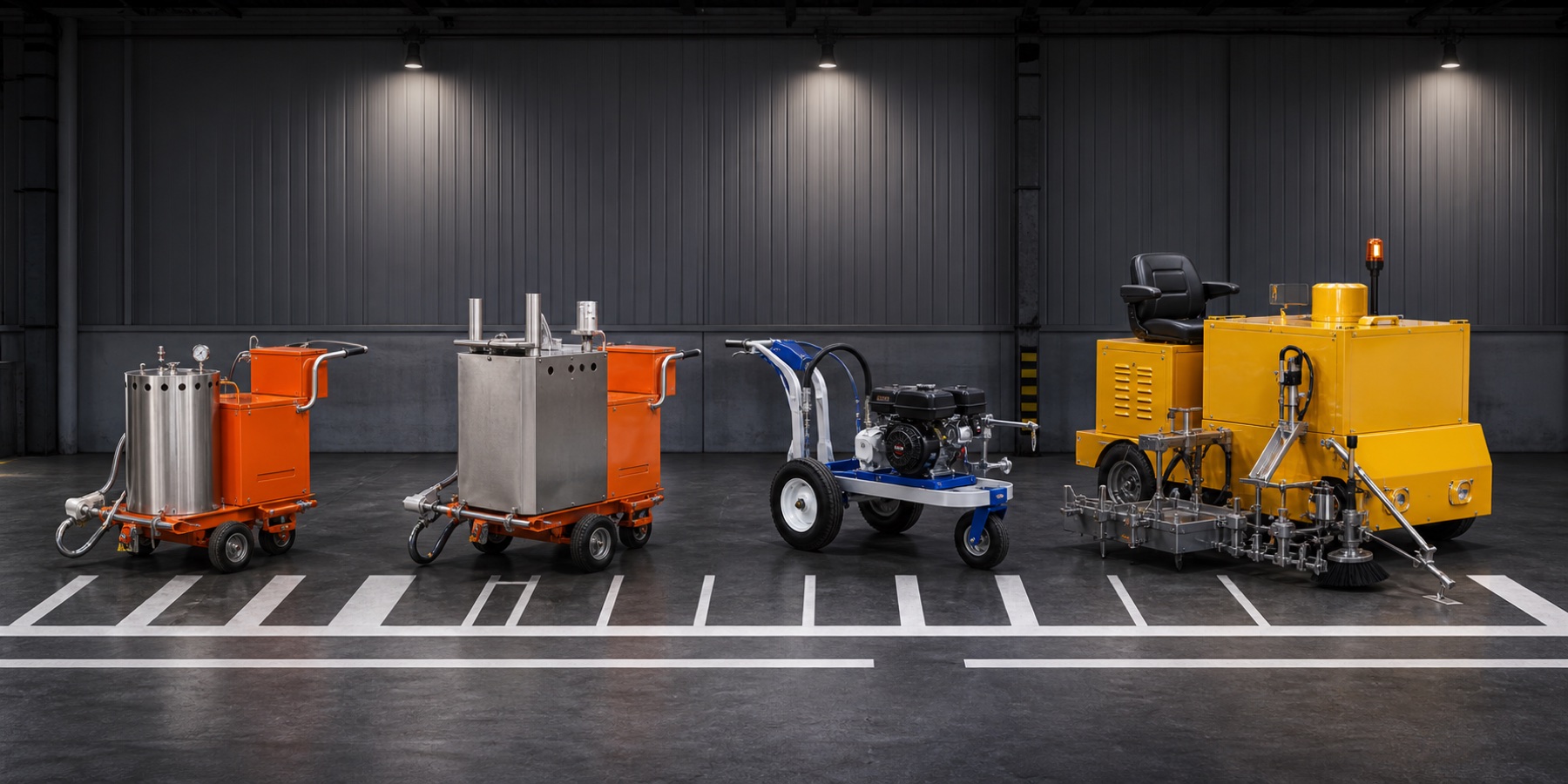 Road marking equipment line illustrative scene