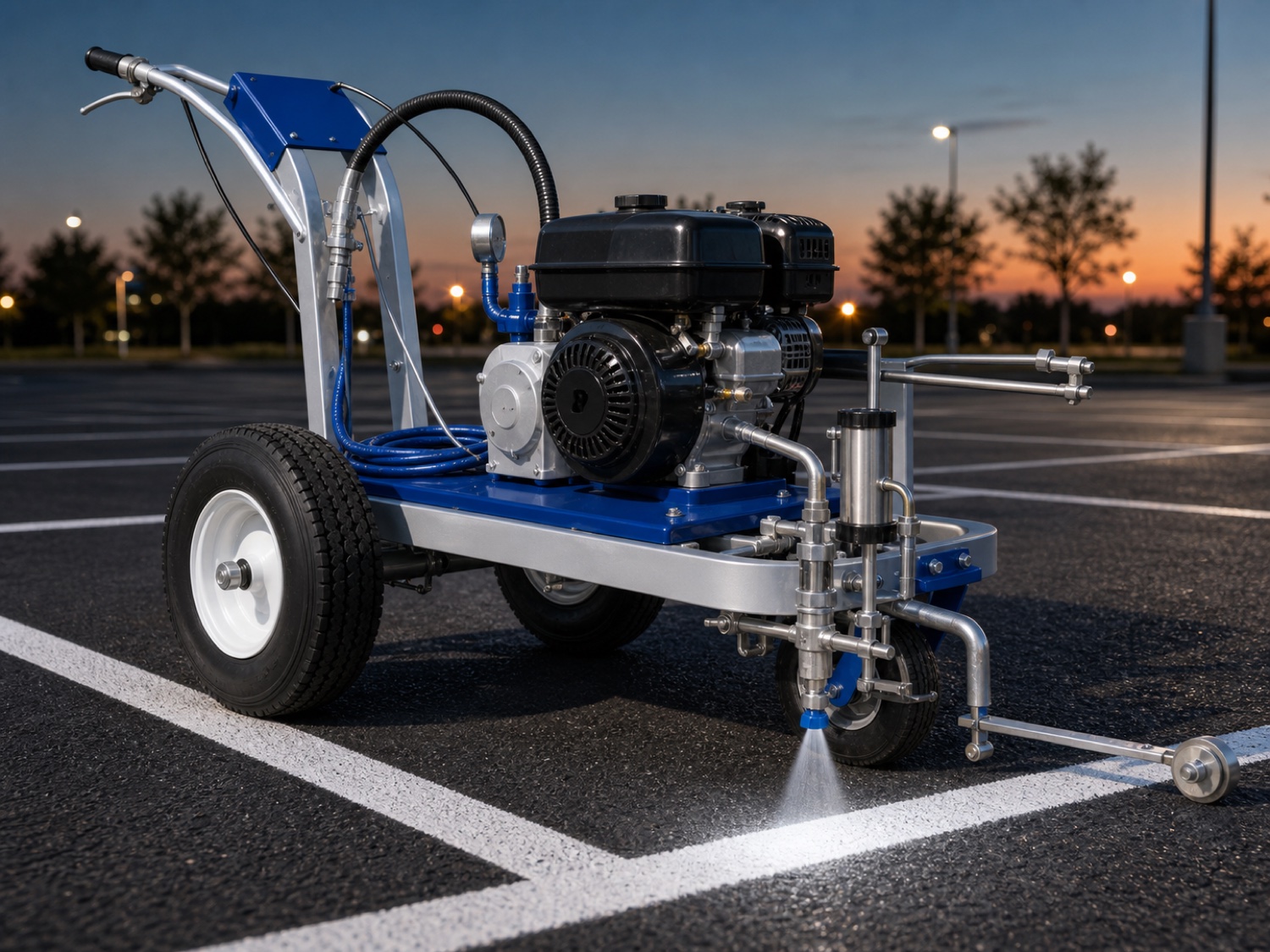 Cold spray road marking machine visualization