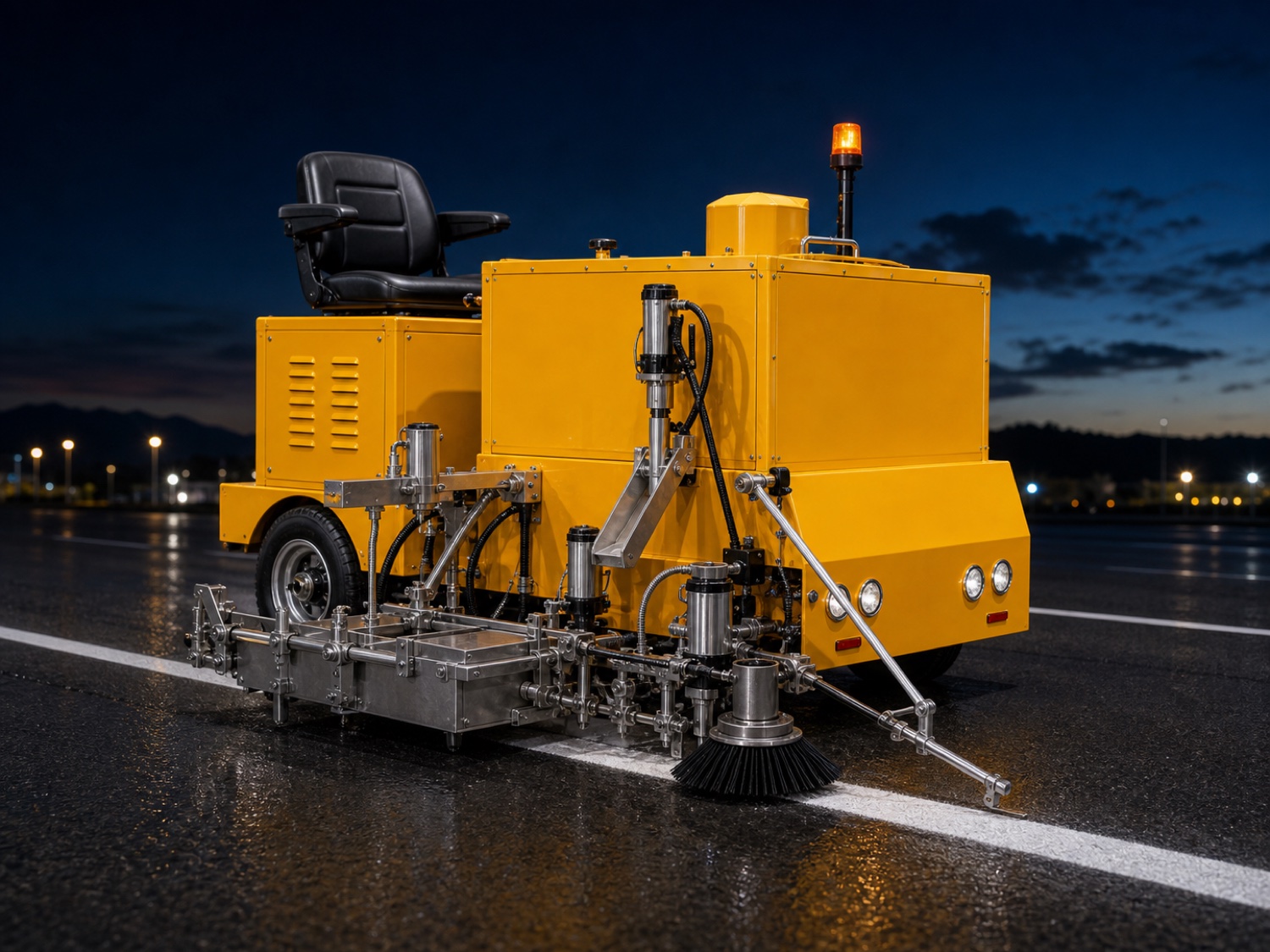 Ride-on thermoplastic road marking machine visualization